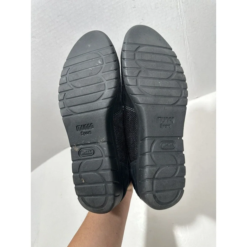 Munro Shoes Womens 8‎ N Olympia Sneakers Black Fabric Leather Comfort M110888